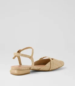 Women I LOVE BILLY Flats-Vinda Natural Synthetic Raffia Flat Shoes