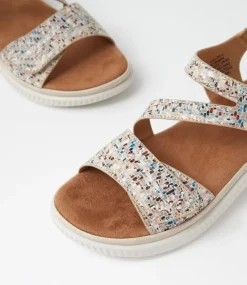 Women I LOVE BILLY Flats|Sandals-Volutae Sand Squares Microsuede Sandals