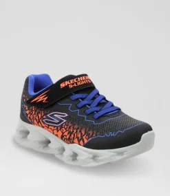 SKECHERS Sport School Shoes-Vortex 2 Toddler Black Blue Orange Sneakers