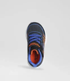 SKECHERS Sport School Shoes-Vortex 2 Toddler Black Blue Orange Sneakers