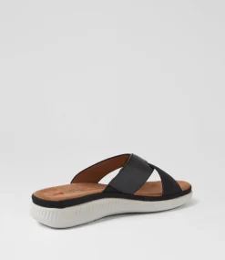 Women I LOVE BILLY Flats|Sandals-Vrenkie Black Snake Sandals