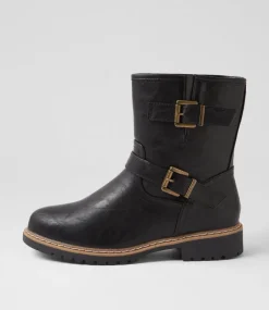 Women I LOVE BILLY Boots-Vulmo Black Crush Ankle Boots