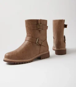 Women I LOVE BILLY Boots-Vulmo Taupe Crush Ankle Boots