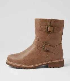 Women I LOVE BILLY Boots-Vulmo Taupe Crush Ankle Boots