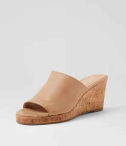 Women TOP END Heels|Sandals-Walars Latte Leather Sandals