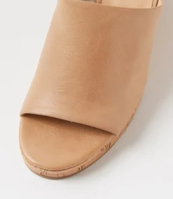 Women TOP END Heels|Sandals-Walars Latte Leather Sandals