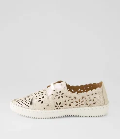 Women SUPERSOFT Comfort|Flats-Wallis Nude Shimmer Leather Lace Up Flats