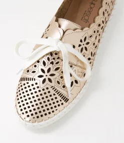 Women SUPERSOFT Comfort|Flats-Wallis Pale Rose Gold Leather Lace Up Flats