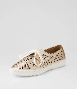 Women SUPERSOFT Comfort|Flats-Wallis Pale Rose Gold Leather Lace Up Flats