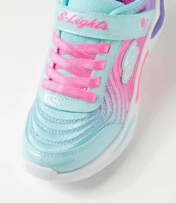 SKECHERS Sport School Shoes-Wavy Beams Oe Junior Mint Multi Fabric Sneakers