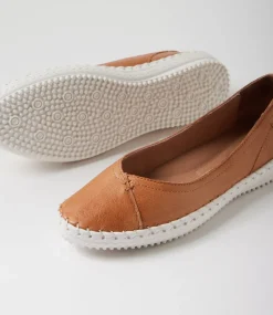 Women SUPERSOFT Comfort|Flats-Wayson Dark Tan Leather Ballet Flats