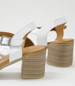 Women DIANA FERRARI Heels|Sandals-Whells White Leather Sandals