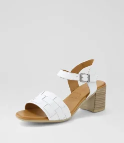 Women DIANA FERRARI Heels|Sandals-Whells White Leather Sandals