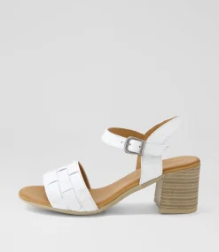 Women DIANA FERRARI Heels|Sandals-Whells White Leather Sandals