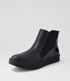 Women I LOVE BILLY Boots-Whinker Black Multi Ankle Boots