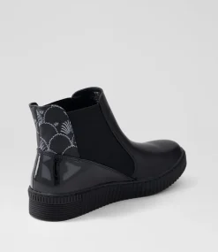 Women I LOVE BILLY Boots-Whinker Black Multi Ankle Boots
