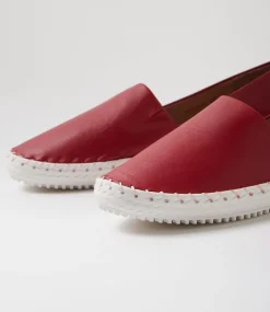 Women SUPERSOFT Comfort|Flats-Whitnei Dark Red Leather Flat Shoes