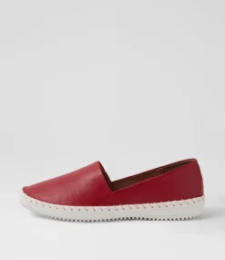 Women SUPERSOFT Comfort|Flats-Whitnei Dark Red Leather Flat Shoes
