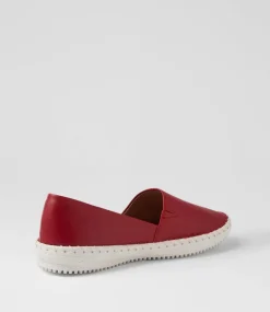 Women SUPERSOFT Comfort|Flats-Whitnei Dark Red Leather Flat Shoes
