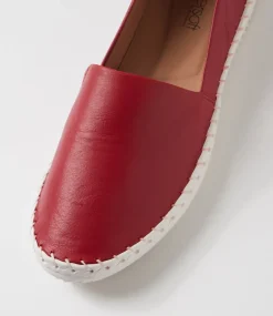 Women SUPERSOFT Comfort|Flats-Whitnei Dark Red Leather Flat Shoes