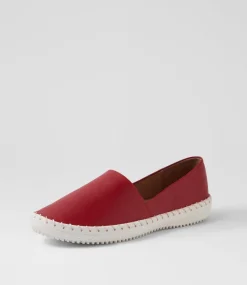 Women SUPERSOFT Comfort|Flats-Whitnei Dark Red Leather Flat Shoes