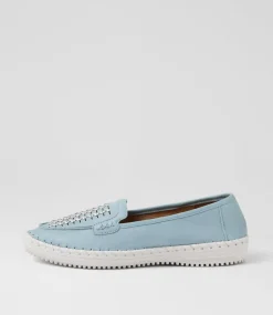 Women SUPERSOFT Comfort|Flats-Wineta Light Blue Silver Leather Flat Shoes