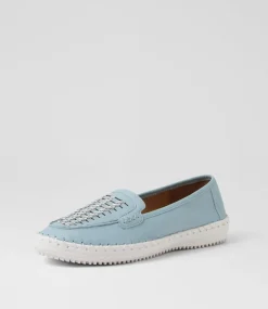 Women SUPERSOFT Comfort|Flats-Wineta Light Blue Silver Leather Flat Shoes