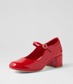 Women TOP END Mary Janes|Heels-Wiseley New Red Patent Leather Mary Jane Heels