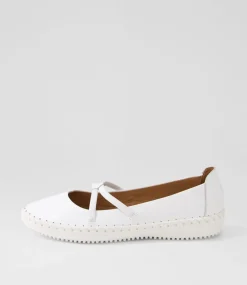 Women SUPERSOFT Comfort|Mary Janes-Wonderful White Leather Flat Shoes