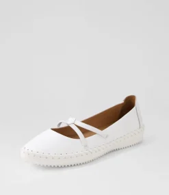 Women SUPERSOFT Comfort|Mary Janes-Wonderful White Leather Flat Shoes
