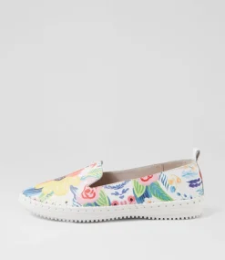 Women SUPERSOFT Comfort|Flats-Wower White Bloom Leather Flat Shoes