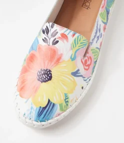 Women SUPERSOFT Comfort|Flats-Wower White Bloom Leather Flat Shoes