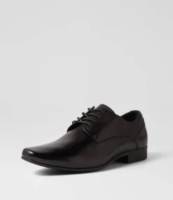 COLORADO Dress Shoes-Wrangle Black Leather Lace Up Shoes