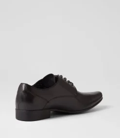 COLORADO Dress Shoes-Wrangle Black Leather Lace Up Shoes