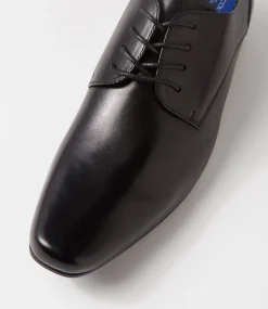 COLORADO Dress Shoes-Wrangle Black Leather Lace Up Shoes