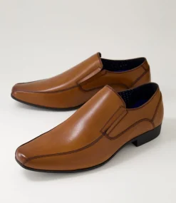 COLORADO Dress Shoes-Wright Cognac Leather Flats