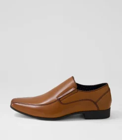 COLORADO Dress Shoes-Wright Cognac Leather Flats