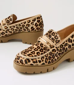 Women TOP END Loafers|Heels-Xaxi Blonde Leopard Latte Pony Leather Heels
