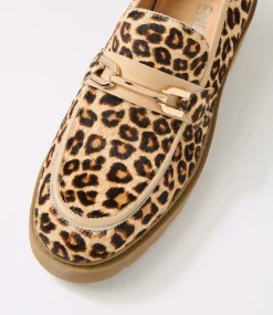 Women TOP END Loafers|Heels-Xaxi Blonde Leopard Latte Pony Leather Heels