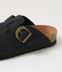 Women I LOVE BILLY Flats-Yarah Black Nubuck Pu Flat Shoes