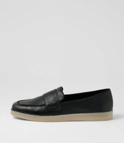Women DIANA FERRARI Flats-Yarzee Black Leather Flat Shoes