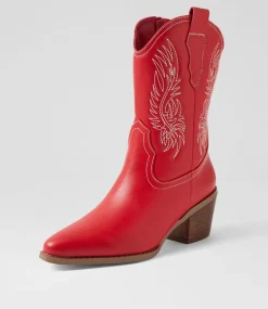Women I LOVE BILLY Boots-Yeehaw Dark Red Calf Boots