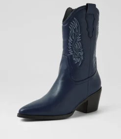 Women I LOVE BILLY Boots-Yeehaw Navy Calf Boots