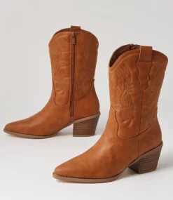 Women I LOVE BILLY Boots-Yeehaw Tan Calf Boots