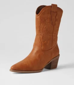 Women I LOVE BILLY Boots-Yeehaw Tan Calf Boots