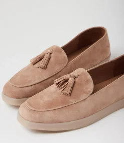 Women DIANA FERRARI Flats|Loafers-Yeneta Latte Suede Loafers