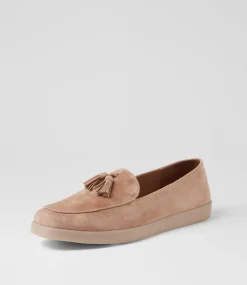 Women DIANA FERRARI Flats|Loafers-Yeneta Latte Suede Loafers