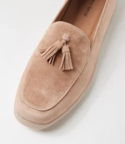 Women DIANA FERRARI Flats|Loafers-Yeneta Latte Suede Loafers