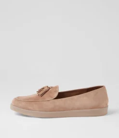 Women DIANA FERRARI Flats|Loafers-Yeneta Latte Suede Loafers