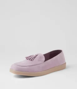 Women DIANA FERRARI Flats|Loafers-Yeneta Lilac Suede Loafers